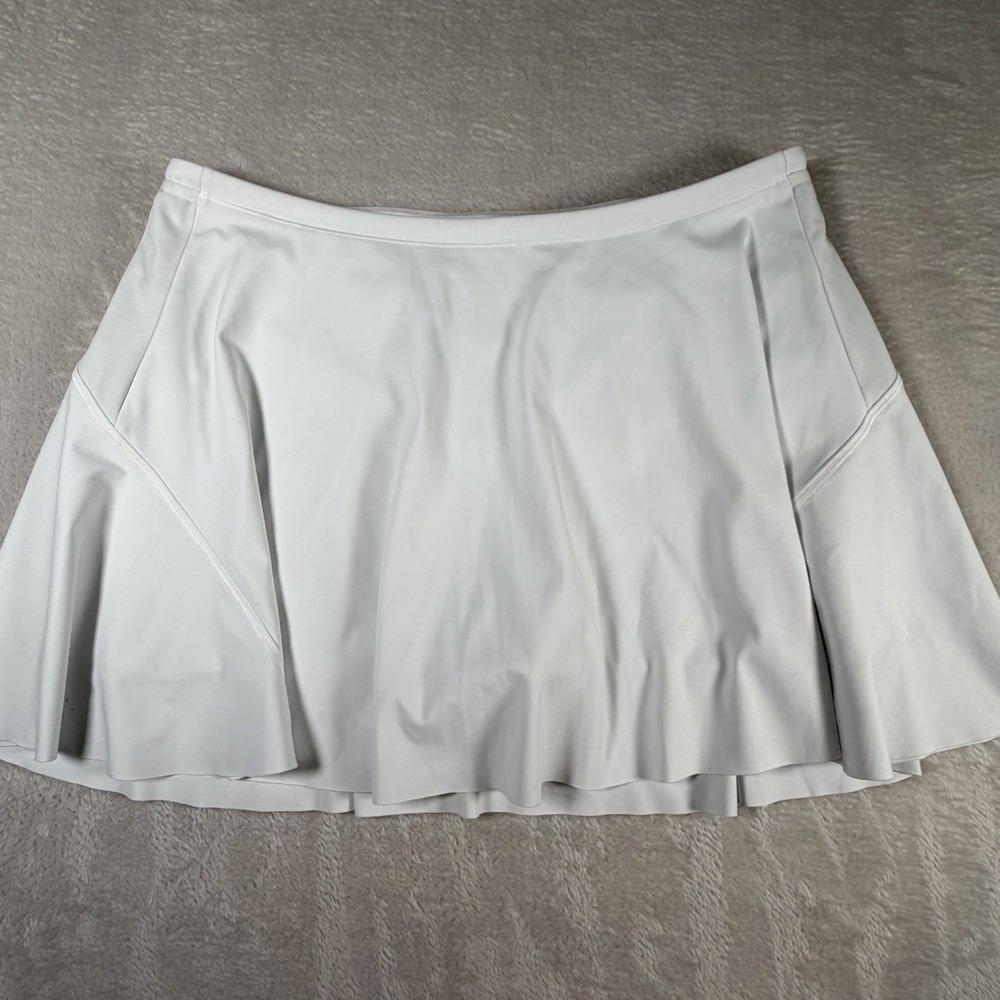 Athleta Match Point Skort White Tennis Golf Athletic Skirt Built In Shorts L